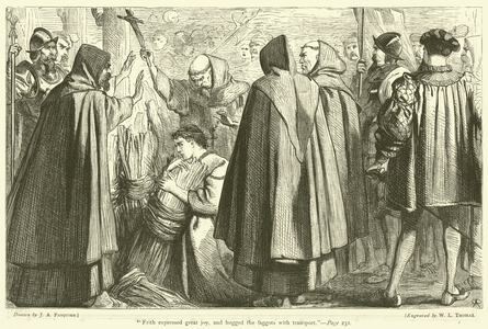 "Frith expressed great joy, and hugged the faggots with transport" (engraving)