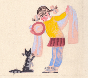 Illustration from 'Sit Down and Listen' by Silva Kaputikyan, 1969 (gouache on paper)