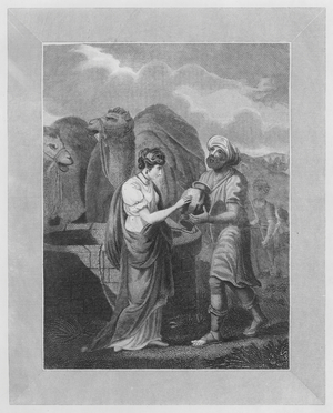 Rebekah at the Well, Genesis, XXIV, 16 (engraving)