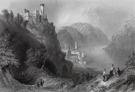 Oberwesel and the Castle of Schomberg (engraving)