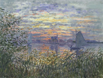 Marine View with a Sunset, c.1875 (oil on canvas)