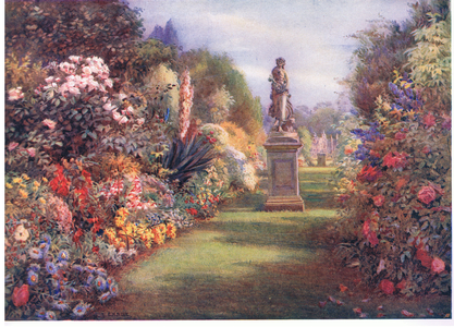 Grass walk at Hampton Court, from The Gardens of England: In the Southern and Western Counties published by The Studio, 1907 (colour litho)