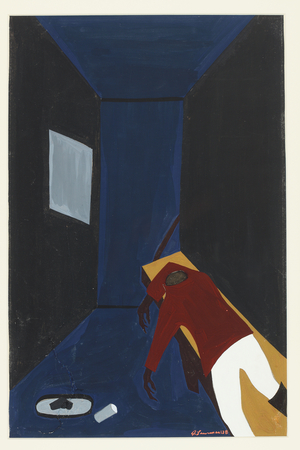 The Death of Toussaint L'Ouverture (Series #39-Catalogue #192), 1938 (tempera on paper)