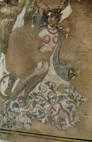 Female nude, from the cubicle of erotic scenes, Villa del Casale, Piazza Armerina, Sicily, Italy (mosaic)