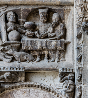The parable of the rich man and poor Lazarus, 12th-15th century (relief)