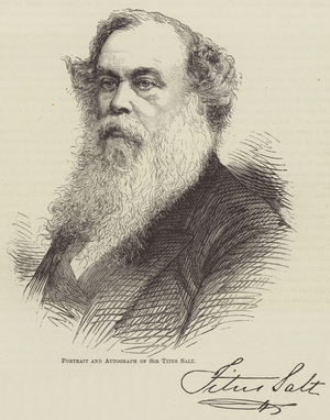 Portrait and Autograph of Sir Titus Salt (engraving)