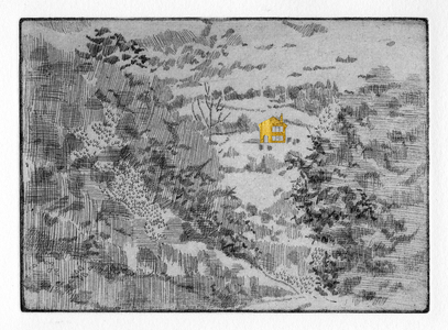 The time came when Paul's entire house was golden and shone like the sun, 2011 (etching with gold leaf
