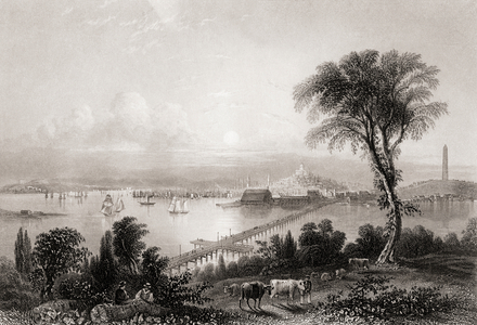 Boston and Bunker Hill  Massachusetts  USA in the 19th century Engraved by C Cousen after W H Bartlett