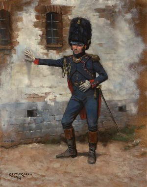 Artillery Officer on Foot Guard 1815, 2014 (oil on board)