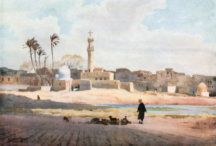The Village of Salamun (colour litho)