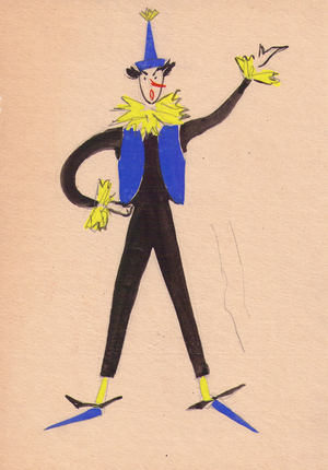 Circus Costume, 1950s (gouache on paper)