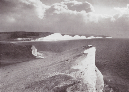 English country: The Seven Sisters, Sussex Coast (b/w photo)