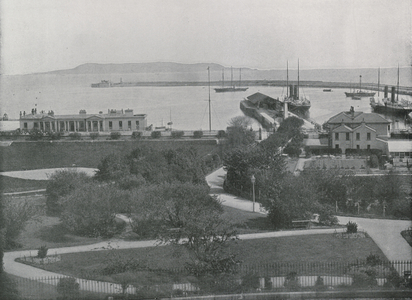 Kingstown, General View of the Harbour (b/w photo)