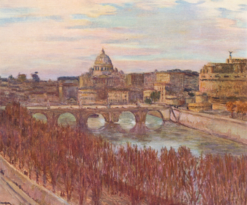 Rome: Vue de Rome du palais Primoli (colour litho)