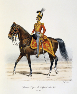 Household Cavalry, 1814-1815. From Histoire de la maison militaire du Roi de 1814 a 1830 by Eugene Titeux, Paris, 1890.