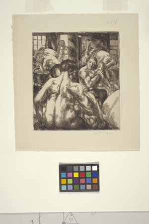Five O'Clock At The Steel Works (etching)