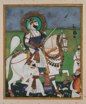 Maharao Chatter Sal of Kotah (gouache on paper, gold embellishment)