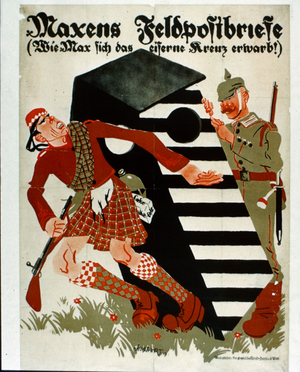Letters from Max (how he won the Iron Cross!), 1914 (colour litho)