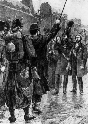 Victor Schoelcher (1804-1893) during Paris Commune, 1871, engraving