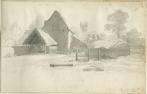 Shenstone - Farm: sepia drawing, nd [1788-1855] (drawing)