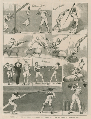 The annual assault of arms of the London Athletics Club (engraving)