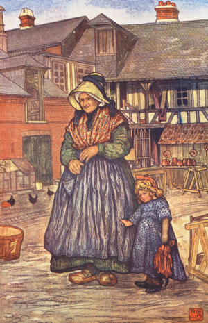 Grandmother (colour litho)