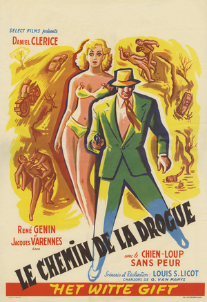 Film poster for 'Le Chemin de la Drogue', 1953 (colour litho)