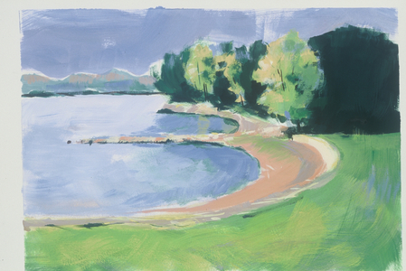 COVE AT SHELBURNE FARMS, 1996 (ACRYLIC GOUACHE ON PAPER)