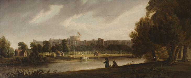 View of Windsor Castle from the River, 1818 (oil on canvas)