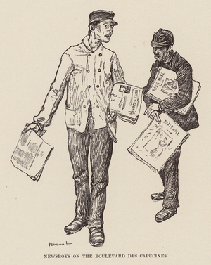 Newsboys on the Boulevard des Capucines (engraving)