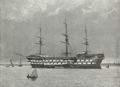 The "Worcester" Training Ship (b/w photo)