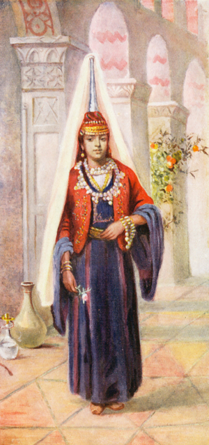 A Druze Bride (colour litho)