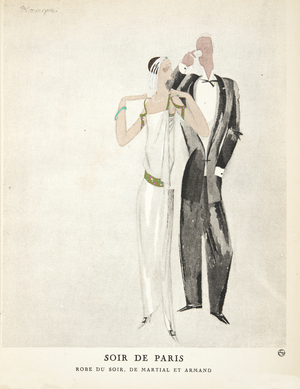 Soir de Paris, from a Collection of Fashion Plates, 1922 (pochoir print)