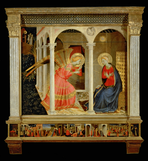 Altarpiece: The Annunciation, predella: life and death of the …