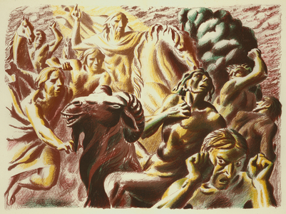 Revelation of St John: The Battle in Heaven (colour litho)