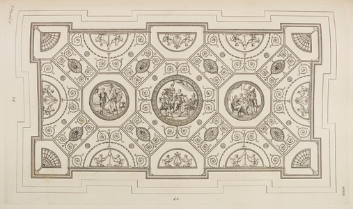 Ceilings, composed in the style of the Antique Grotesque. A series of patterns and designs for houses. Plaster and painted decoration.