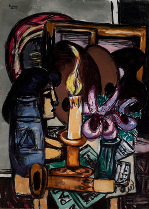 Still Life with Two Large Candles, 1947 (oil on canvas)
