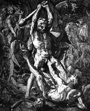 Hercules and Cacus, 1588 (woodcut)