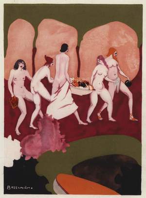 The Love Books of Ovid: Captives in thy train, youths and maidens shall follow (colour litho)