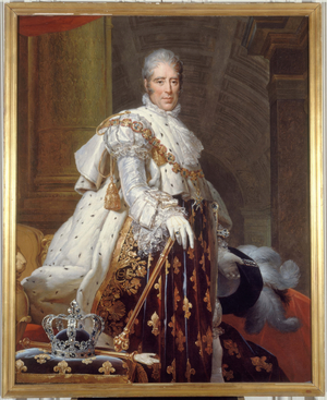 Portrait of Charles X (1757-1836), King of France, in coronation regalia, circa 1825 (oil on canvas)