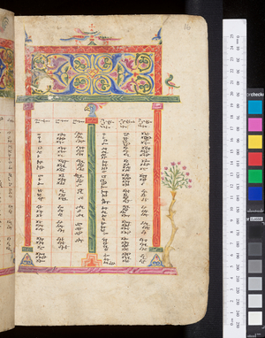 Eusebian canons, 16th century (illuminated manuscript)