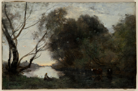 Lake: Sun Setting, mid-19th century (oil on canvas)