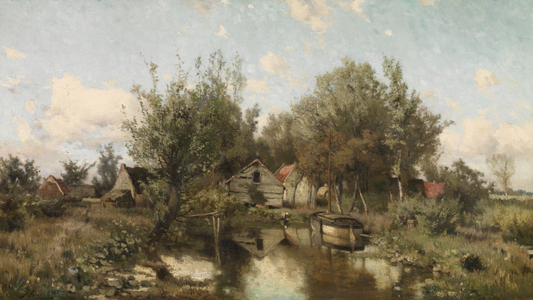 Landscape near Waasmunster (oil on canvas)