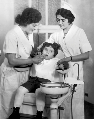 A Reluctant Patient (b/w photo)