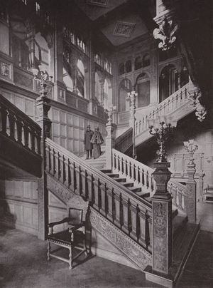 Staircase of the Grocers' Hall (b/w photo)