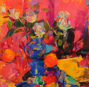 Blue and Rose (oil on canvas)