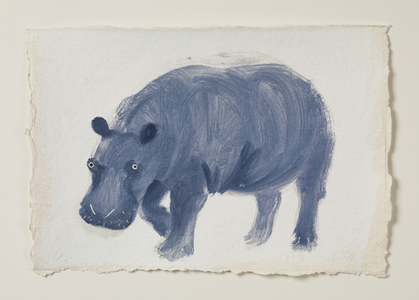 Hippo 2, 2016 (oil on paper)