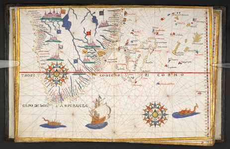 A map of Africa, south of the equator, with part of the Indian Ocean, from 'An atlas of 17 sea charts by Joan Martines', 1578 (vellum)