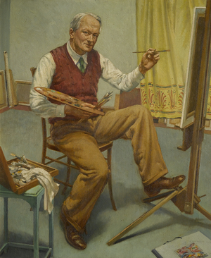 Through the Mirror No. 1 (Self Portrait), 1949 (oil on canvas)
