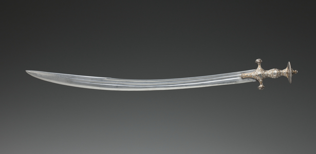 Sword with a Mughal Hilt and an Indian Blade in a European Style, late 17th - early 18th Century (steel, silver & gold)